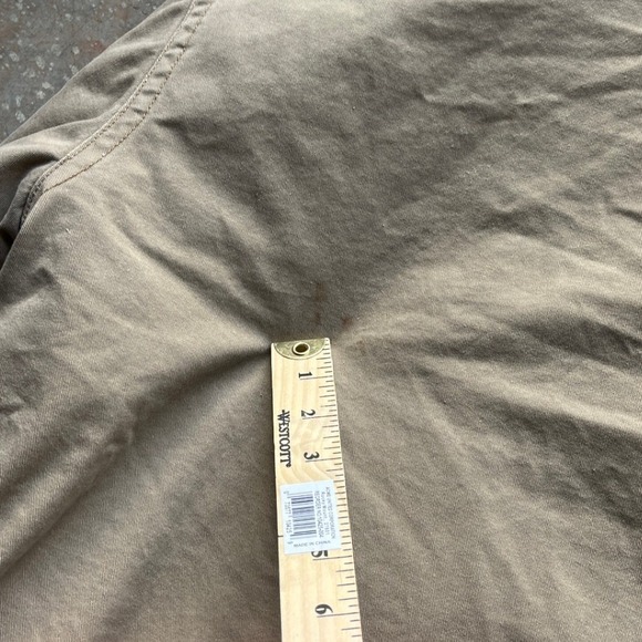 VTG 90s Abercrombie Fitch Mens XL Tan Sherpa Lined Bomber Deck Jacket Distressed - Picture 10 of 10